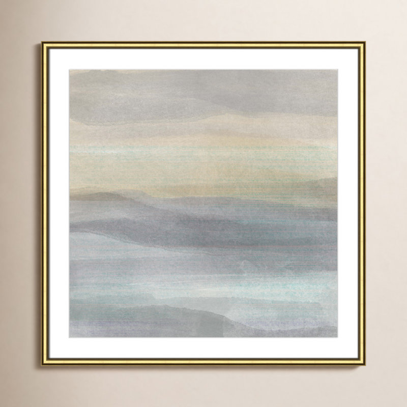 «Peridan Concept of Life» par Sally Swatland - peinture encadrée, L 33,25 po x H 33,25 po, Doré