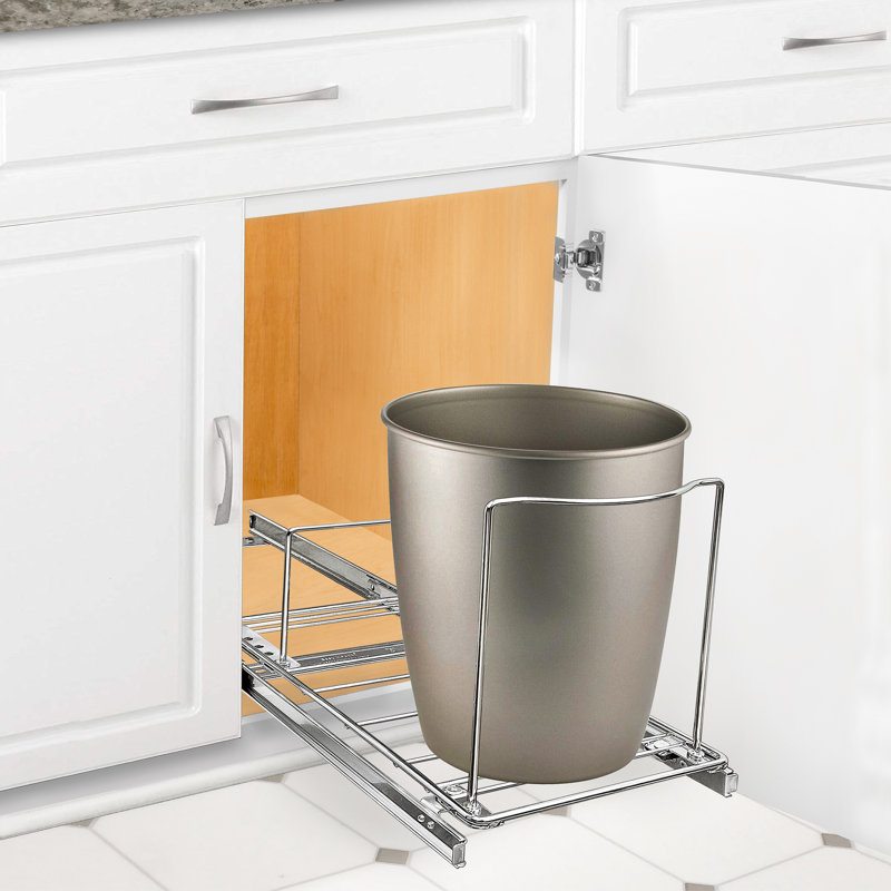 LYNK PROFESSIONAL 10"W x 21"D Pull Out Trash Can Under Cabinet Slide Out Organizer
