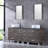 72.4'' Double Bathroom Vanity with Glass Top with Mirror