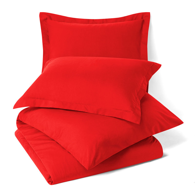  Ensemble de housse de couette ultra-doux, Rouge cerise, Housse de couette très grand californien et 2 tai