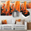 «Burning Wildflowers In Orange Expressionism II» - Art mural en métal fleurs sauvages-803386498