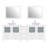  Wooden 84" Freestanding Double Sink Bathroom Vanity with Engineered Marble Top and Matching Mirrors-27042791