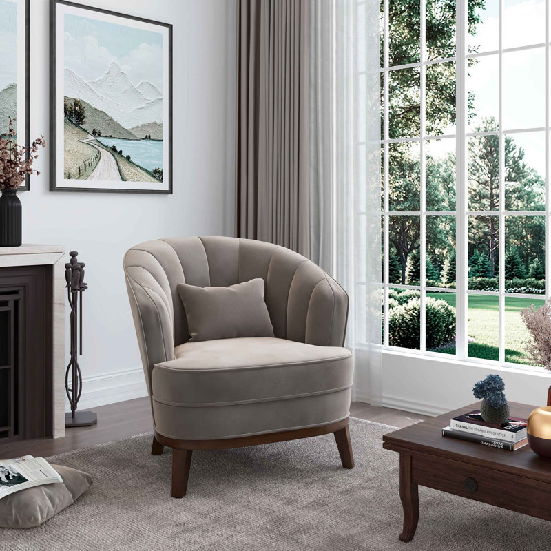 Fauteuil d'appoint rembourré Ava, Gris