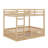 Full Over Full Wood Bunk Bed, Low Bunk Bedwith Ladder And Guardrails, Wooden Bunk Bed-801574254