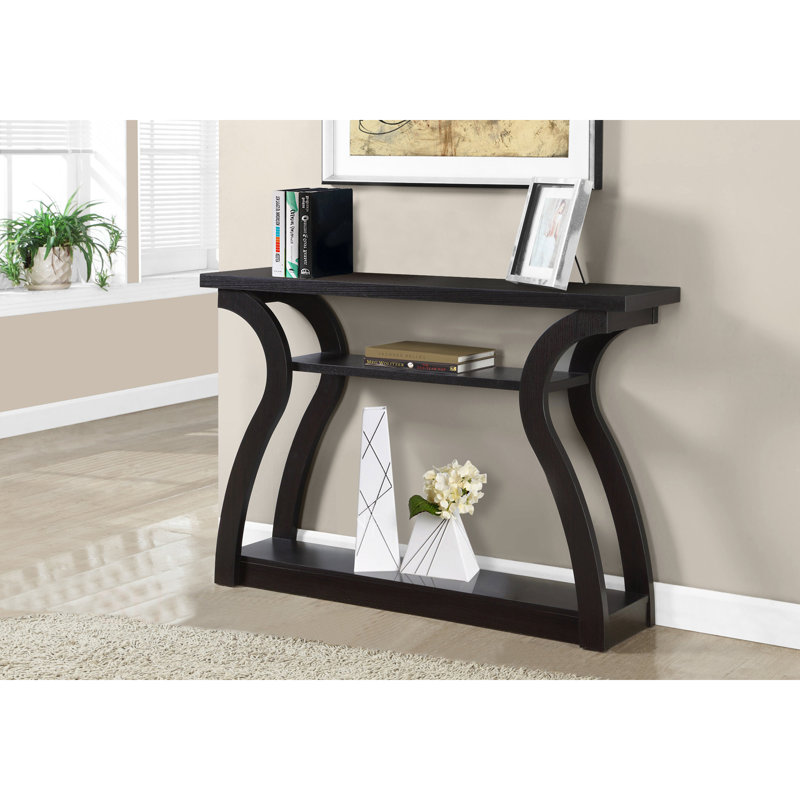 Table d'appoint, console, vestibule, étroit, canapé, salon, chambre à coucher, stratifié, contemporain, moderne, Espresso