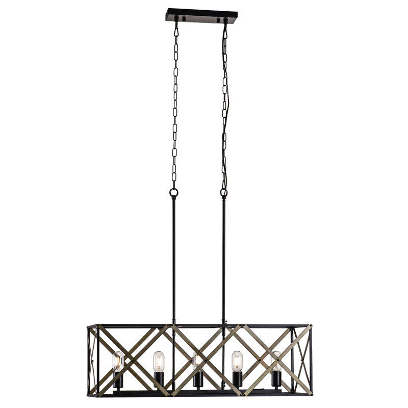 Boise 5 - Light 33.7"W Black/Copper Pendant