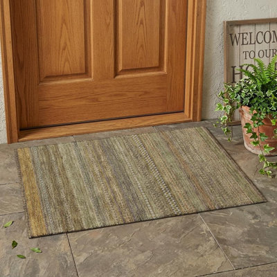 Tapis extérieur lavable antidérapant 2 pi x 3 pi kaki