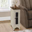 Table d'appoint, table de bout, table d'appoint, étroite, table de chevet, lampe, rangement, placage, placage, transitionnel