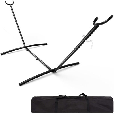 9FT Steel Hammock Stand for Outside, Heavy Duty 450 lbs Capacity Goat Horn Hammock Stand with Powder Coated Finish, Easy Assembly Portable Hammock Frame for Patio Garden Backyard