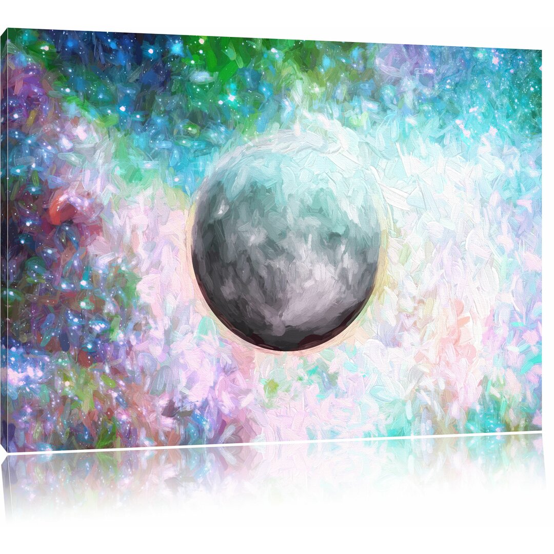 Leinwandbild "Unser Mond im Sternenstaub", Grafikdruck