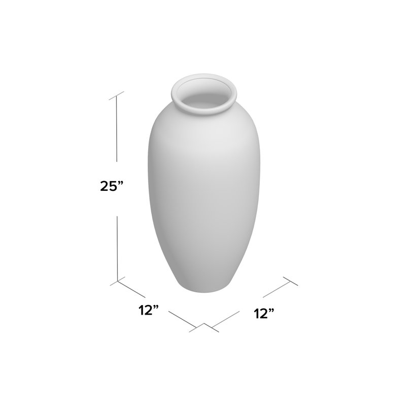 Ceramic Decorative Vase with White Body