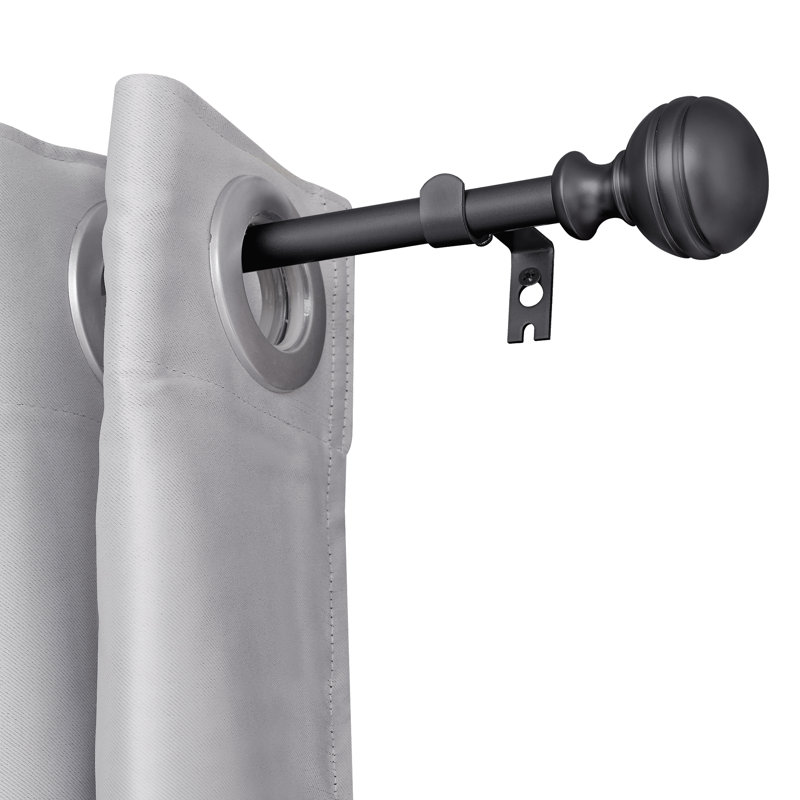 Tringle à rideaux réglable Gursharan, 28" - 48", Noir