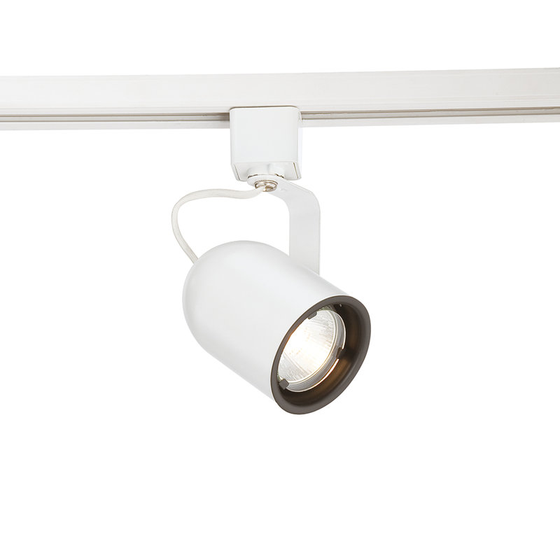 Tête de rail réglable 50 W GU10, Blanc, Nickel brossé
