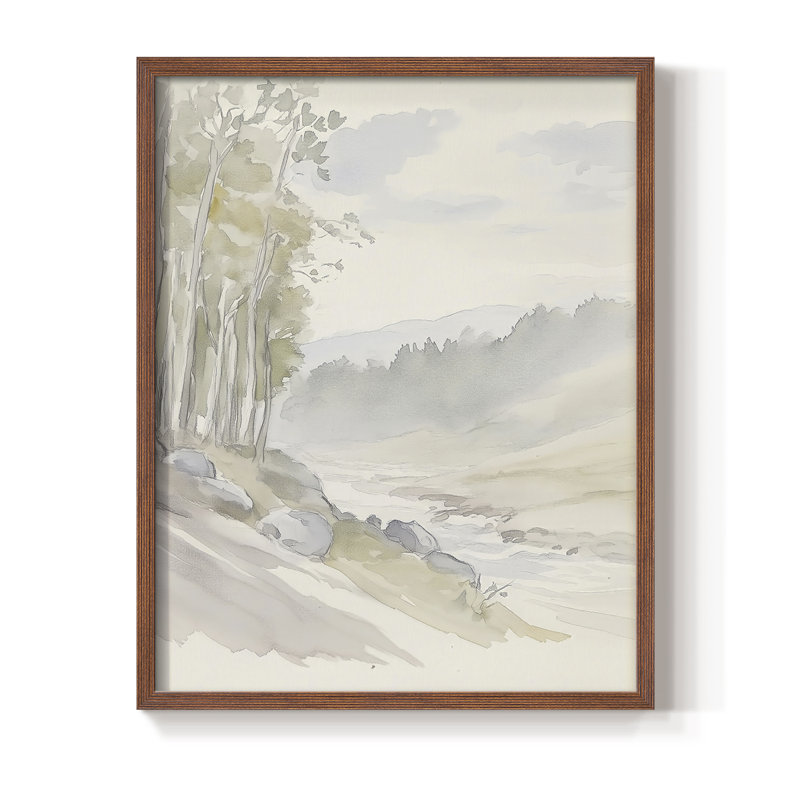 Impression abstraite encadrée CCXIV - prête à être accrochée, Brun, H 10 po x l 8 po
