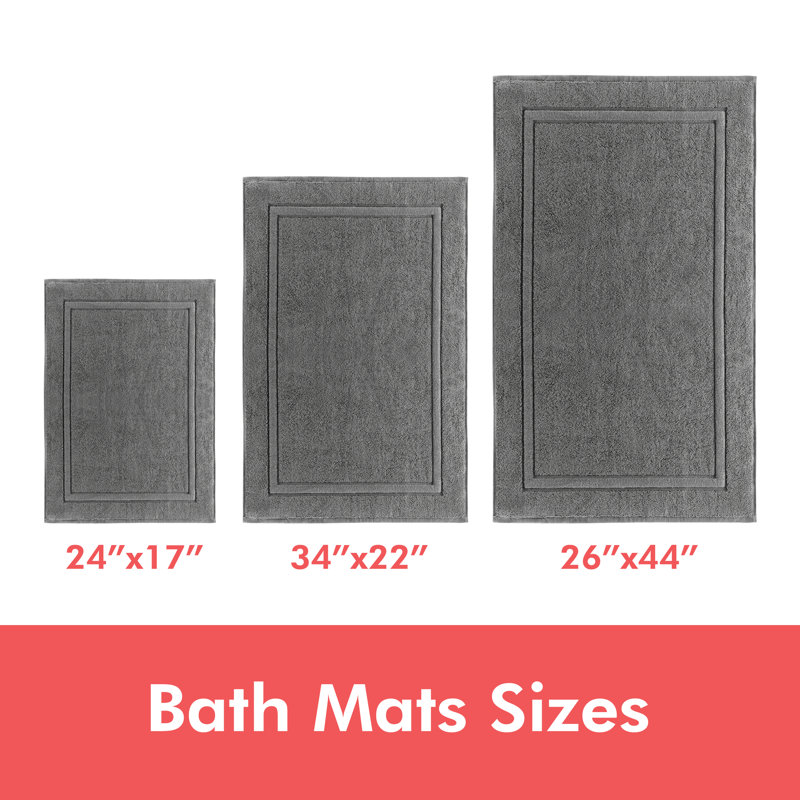 Tapis de bain 100% coton Patonai, 34", gris