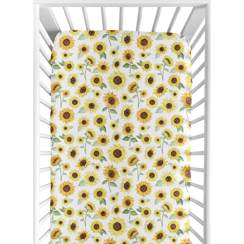 Drap-housse pour lit de bébé tournesol