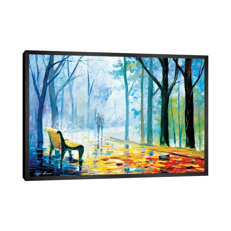 Misty Alley by Leonid Afremov - Painting on Canvas, 66.04 cm H x 45.72 cm W, Black Framed Canvas