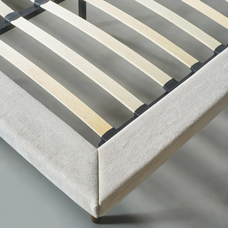 Lit plateforme tapissier Peryman, Crème, King