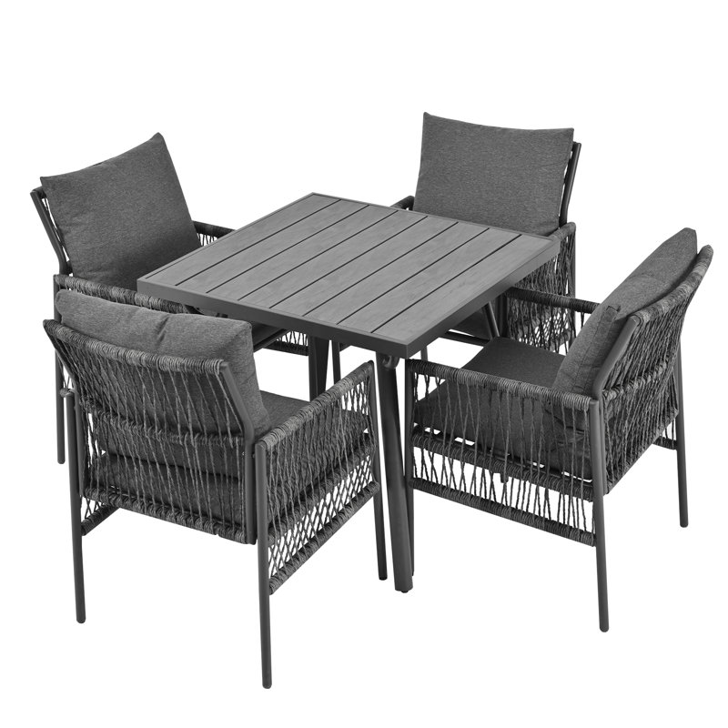 Pyrgos 4 - Person Garden Lounge Set with Cushions, Grey