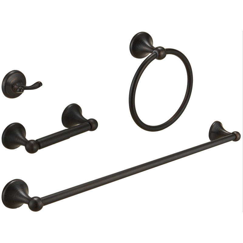 Livo Oil Rubbed Bronze 4 pieces Decorative Bathroom Hardware sets, Oil Rubbed Bronze