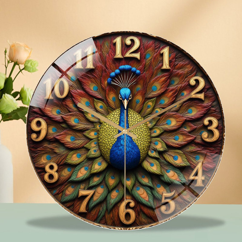 Horloge murale Peacock Decor