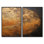 Bronze Moon Beam - Moon Wall Art Decor, ensemble de 2 impressions sur toile fantaisie dorée