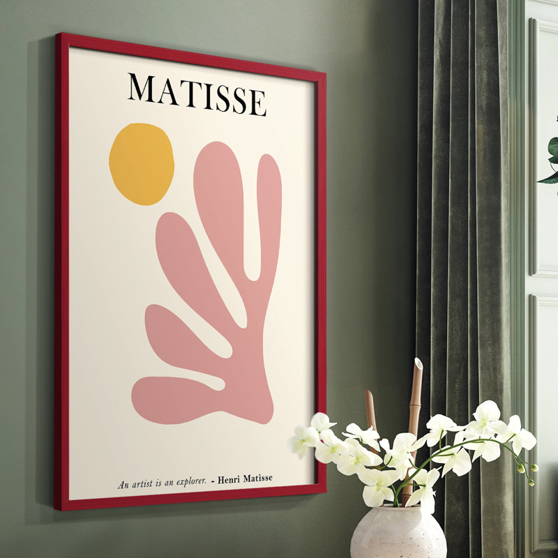 Matisse  Framed Print - Solid Wood, Red, 10" H x 8" W