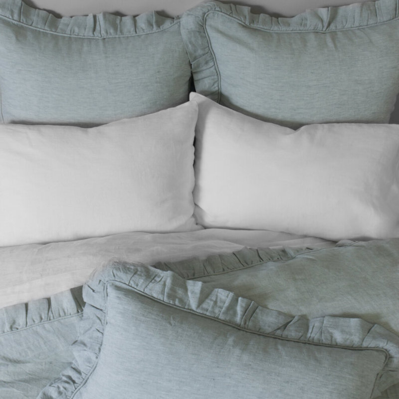 Basillo Linen Duvet Cover, Queen, Seaglass