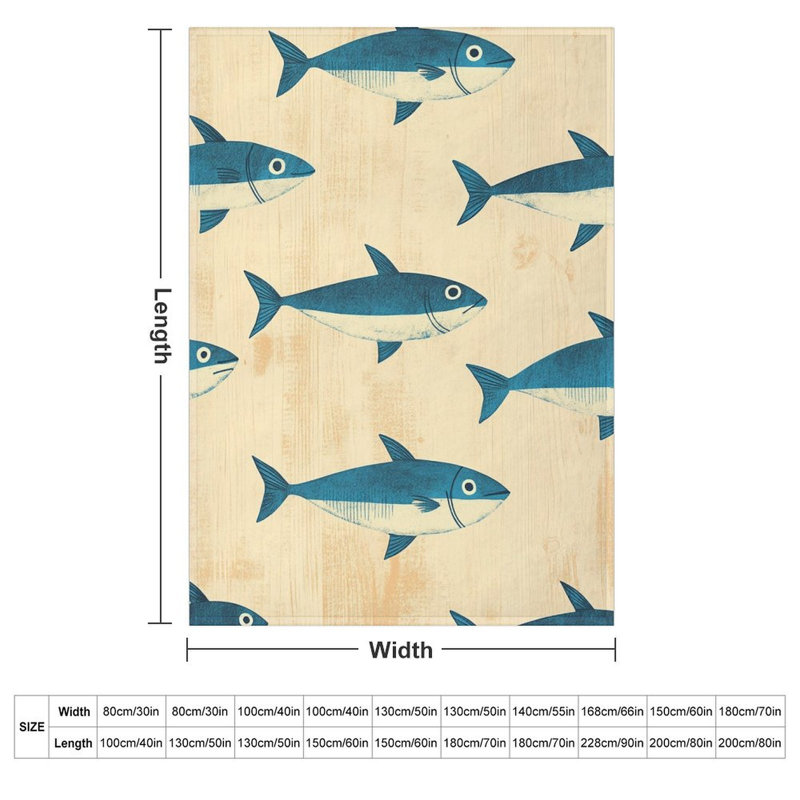 Jeté en flanelle de luxe Bluefish, 30 po x 40 po