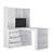 L Shaped Home Office Desk with Drawers, Bookshelf and LED Light