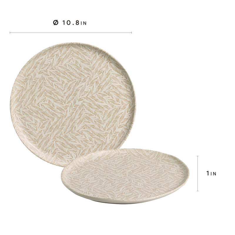 Assiette plate en grès Luar Bio, 10,8 po (ensemble de 6)