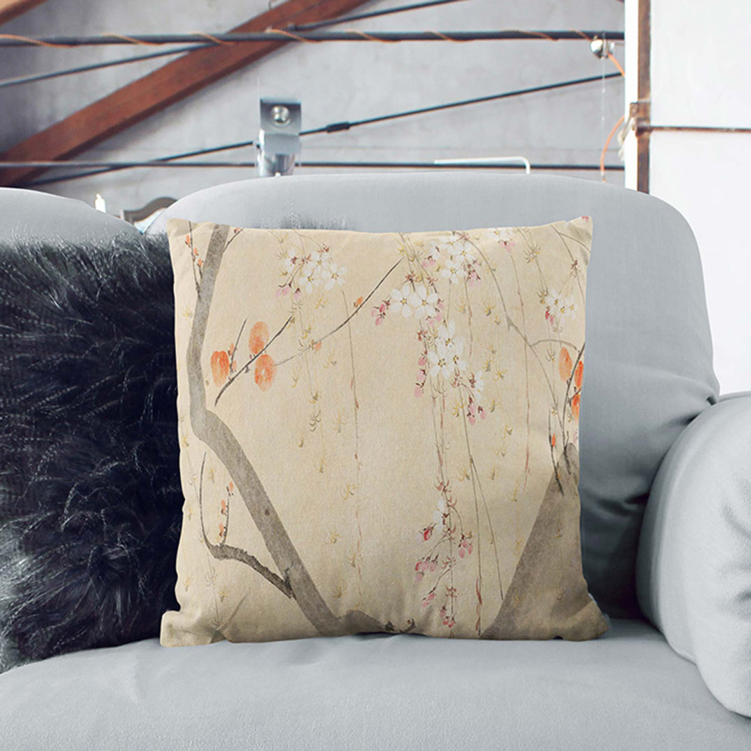 Flowers of the Four Seasons Vol.1 by Sakai Hoitsu Cushion with Filling
