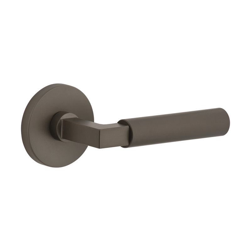 Viaggio Circolo Rosette Privacy (Bed & Bath) with Contempo Lever, Titanium Gray, 2.75", Right
