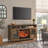 TV Media Stand with Electric Fireplace KD Inserts Heater,Reclaimed Barnwood Color-121435820