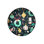 Round Multicolor Gingerbread Man and Christmas Ornaments Patterned Woven Base Decorative Machine Washable Rug