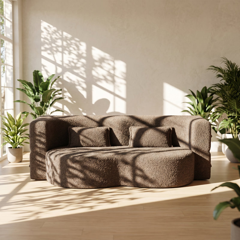 Canapé-lit convertible au sol en peluche de 78 po x l 45 po x H 30 po ZONG