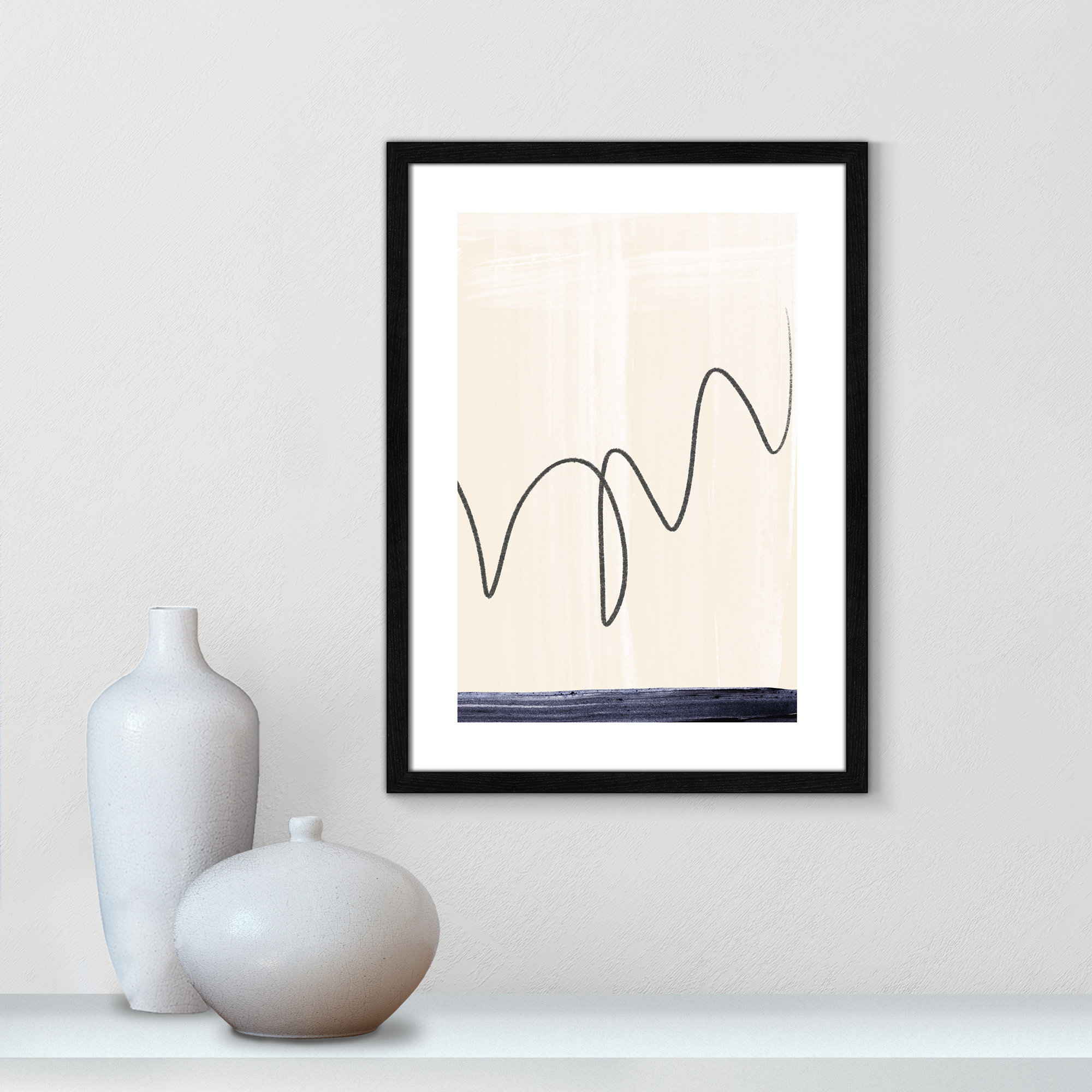 Departured II - Picture Frame Painting Print, Black Framed Paper, 23" H x 17" W x 0.75" D