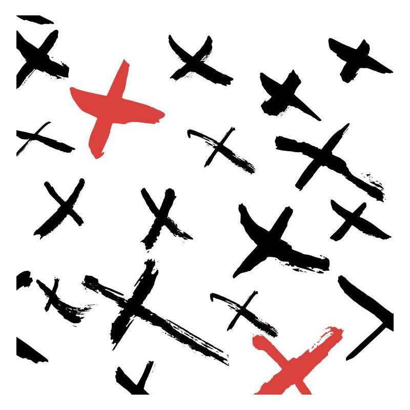 X Marks The Spot Vinyl Wallpaper Roll by Jamie Graney, Red