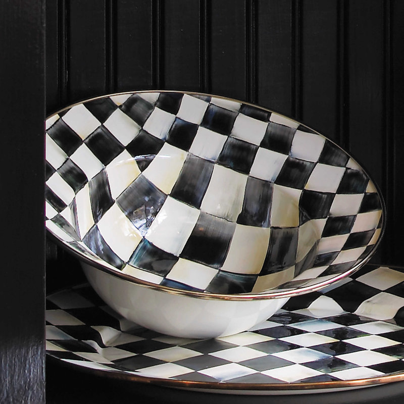 Serving Bowl, White/Black