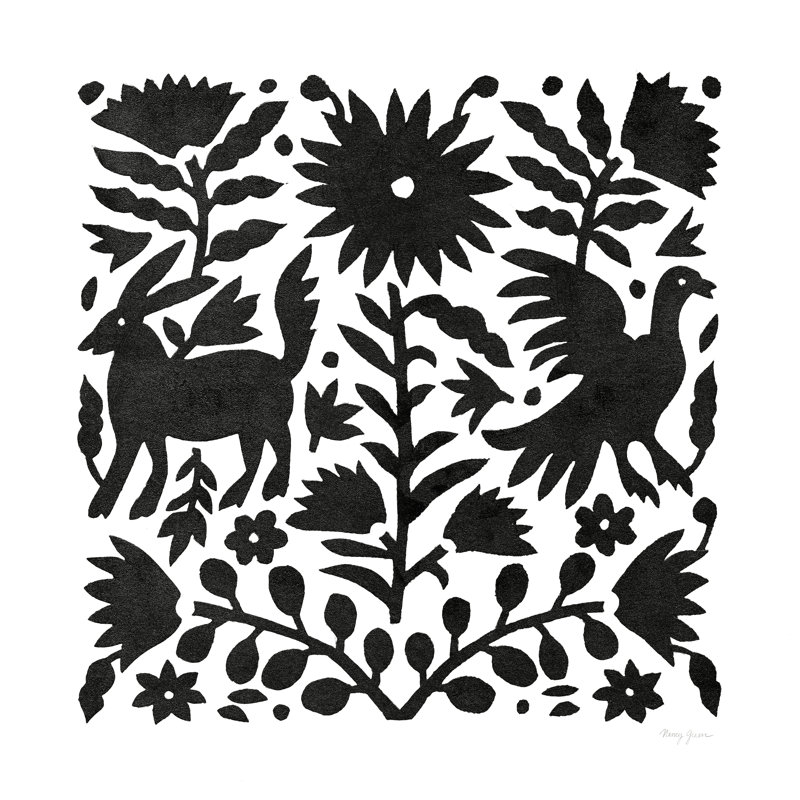 Otomi Elegance noir III, H 30 po x l 30 po