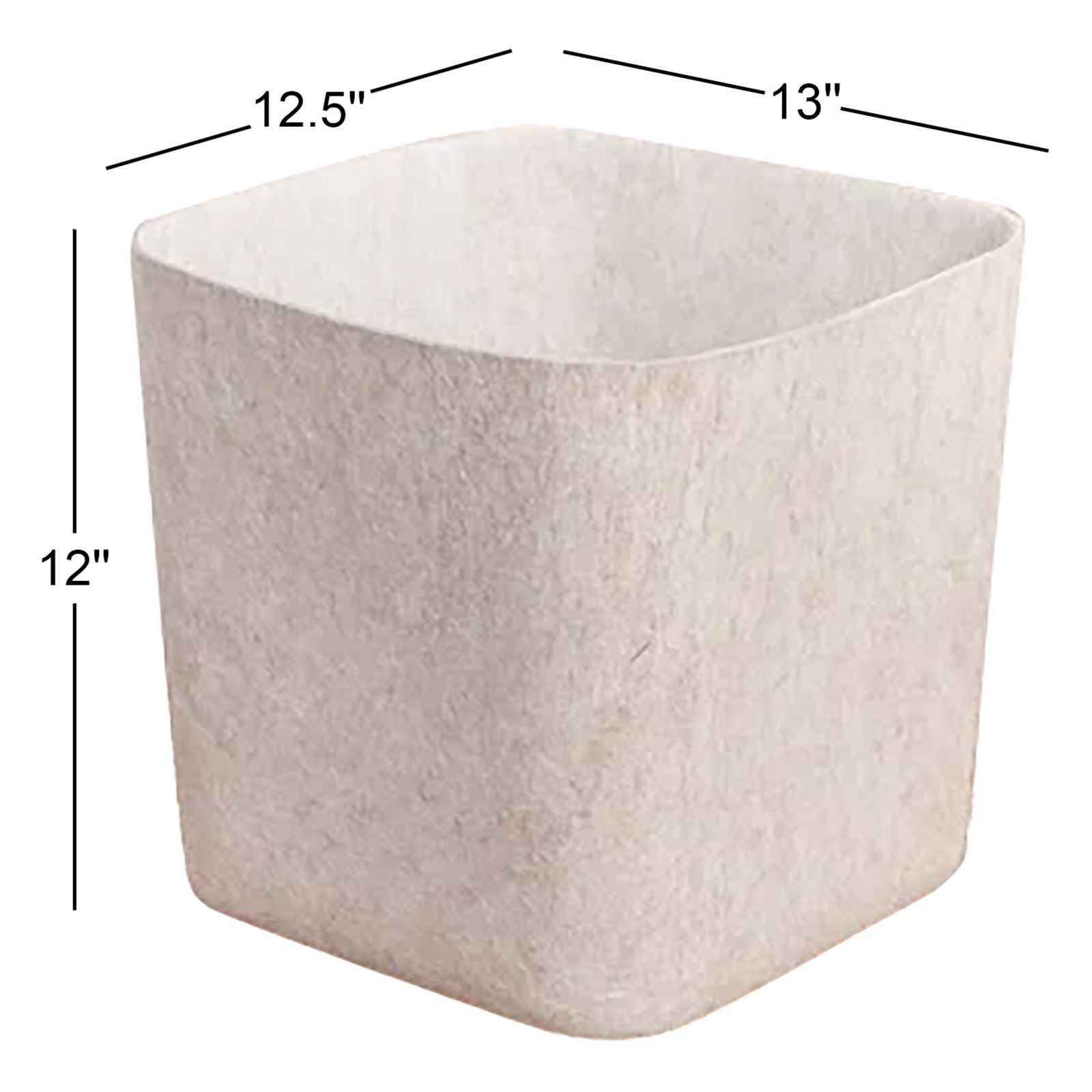 Sculpted Felt Wool Storage Bin, Beige