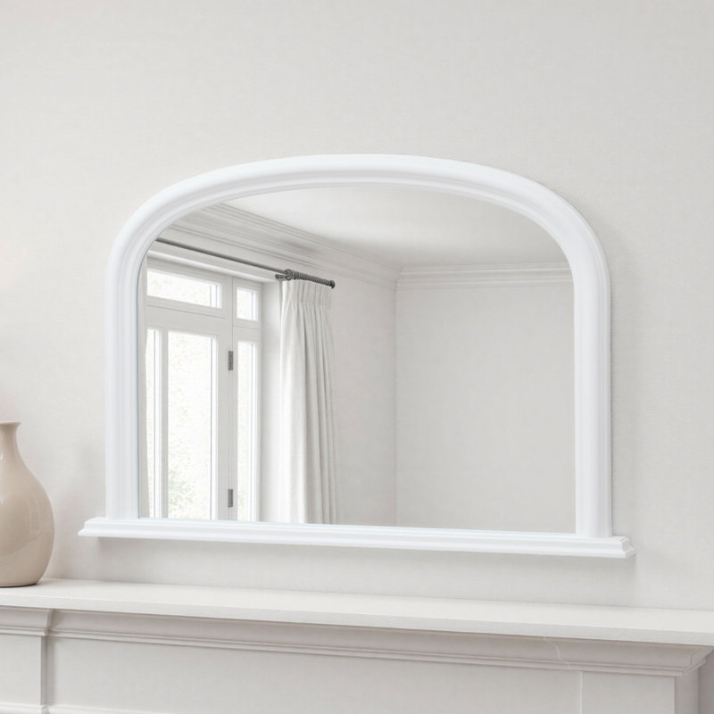 Lynn Arched Overmantle Mirror, White