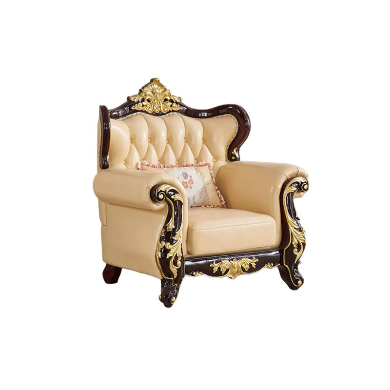 Chaise simple en cuir de style européen