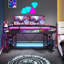Kussai Adjustable Curved Metal Base Computer Desk