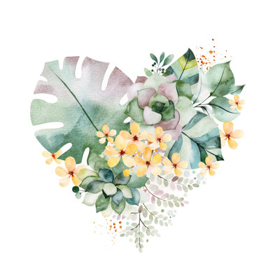 Seagoville Arrangement With Succulents - Wrapped Canvas Painting