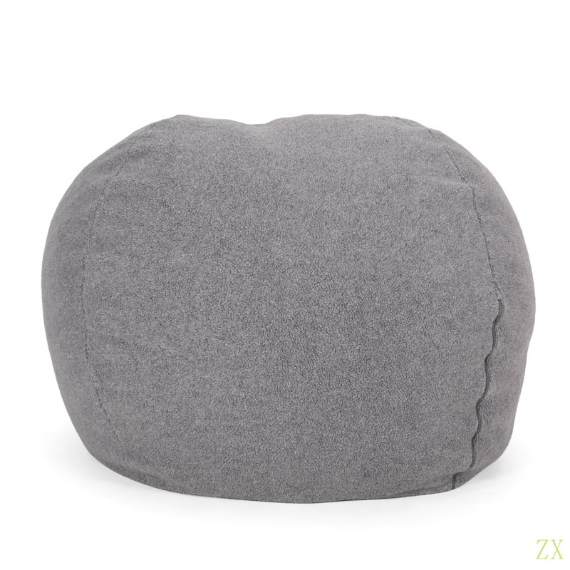 Fauteuil à billes arrondi Kavel, Tissu gris