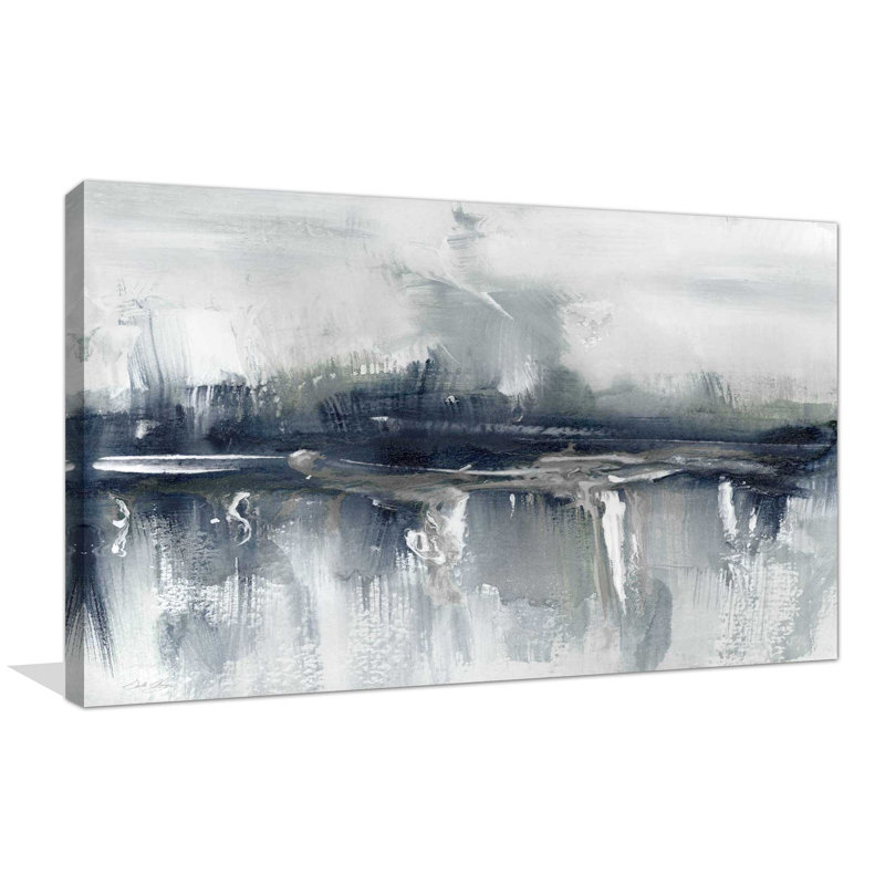 Indyscape II par Stella Chang - Peinture, L 30 po x H 18 po, Toile tendue