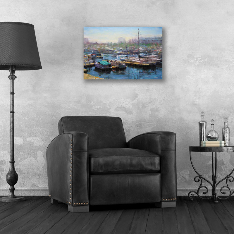 «Chicago Harbor» par Mark Lague, H 16 po x l 24 po x P 0,2 po