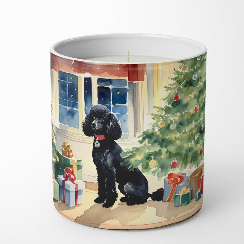 Bougie de Noël parfumée avec support en céramique