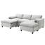 Chenille 5 places en forme de U avec rangement, 2 repose-pieds amovibles, nid de confort de salon moderne et canapé modulaire confortable de 86,5 po, repose-pieds pour l'espace, charmant-1778240859